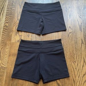 Lululemon wunder under shorts, 2 pairs, size 4